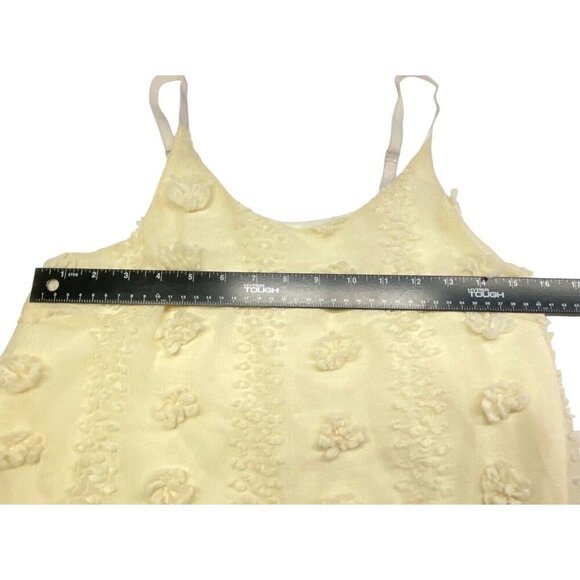 &MERCI Women Dress Size S Ivory Swiss Dot Pom Pom Maternity Sleeveless hg-30 - Picture 9 of 16